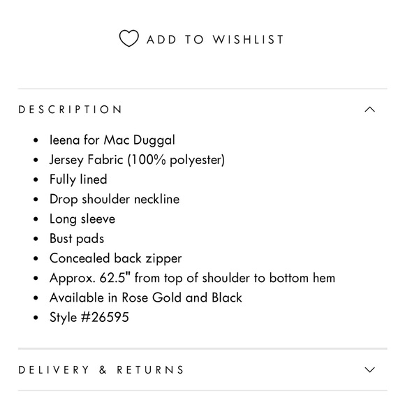 MAC DUGGAL SZ 8 DROP SHOULDER LONG SLEEVE COLUMN GOWN. NWT ROSE GOLD - Picture 6 of 7